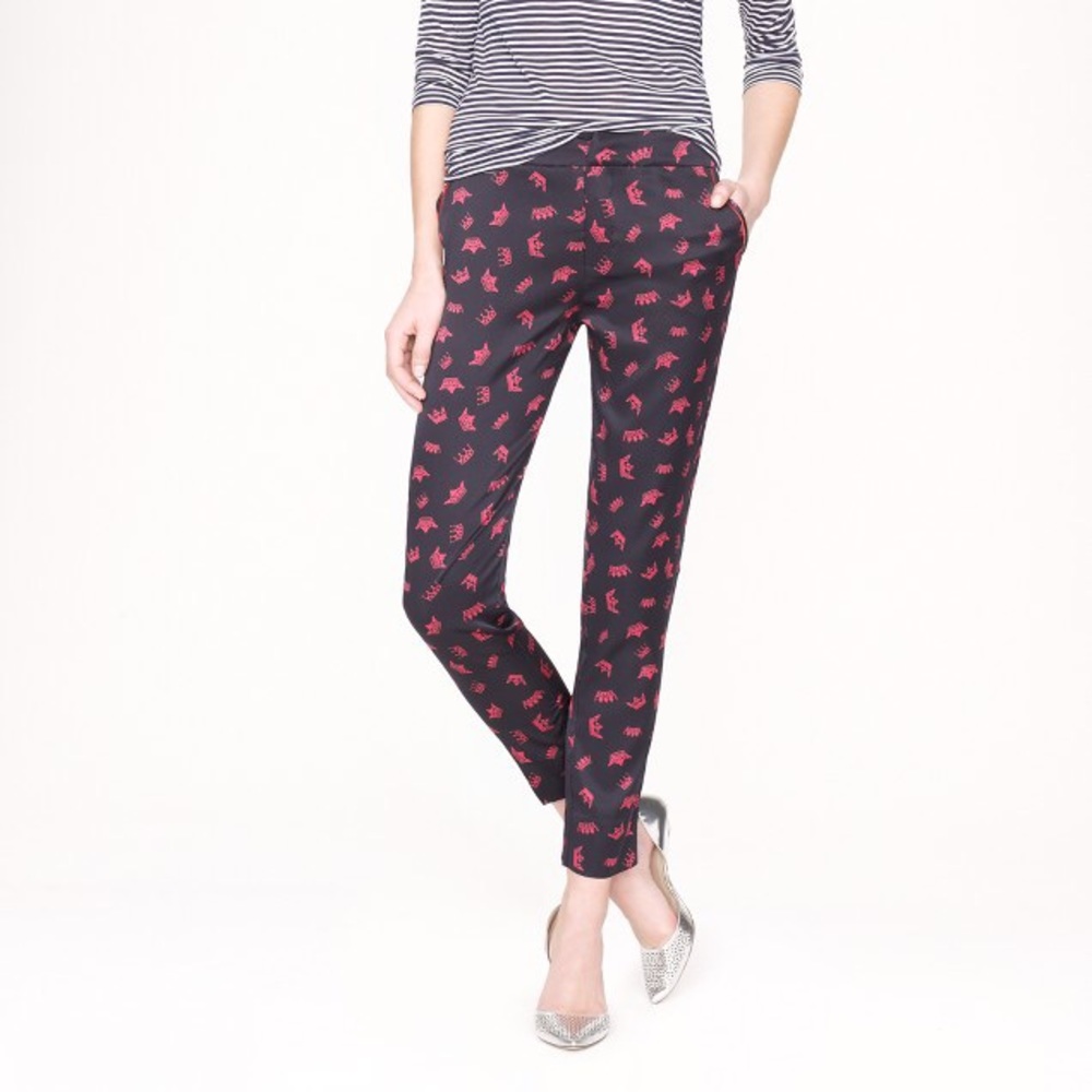 New J Crew Piamita Brigitte pant in crown print